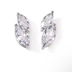 NWOT Double Marquis CZ Post Earrings